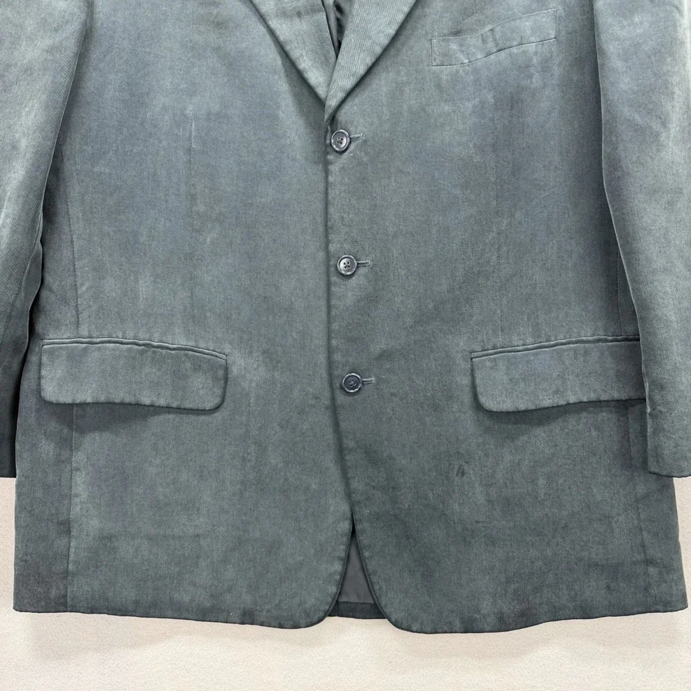 Alfani Blazer‎ Jacket Mens 44 Gray Lined Single Breasted Faux Suede Formal Coat